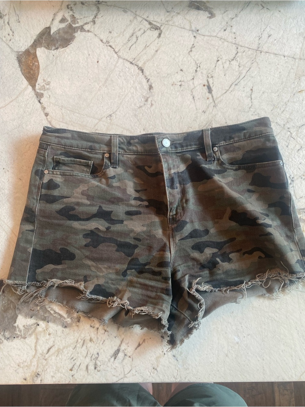 Hudson Jeans Women's Camo Denim Shorts in Green